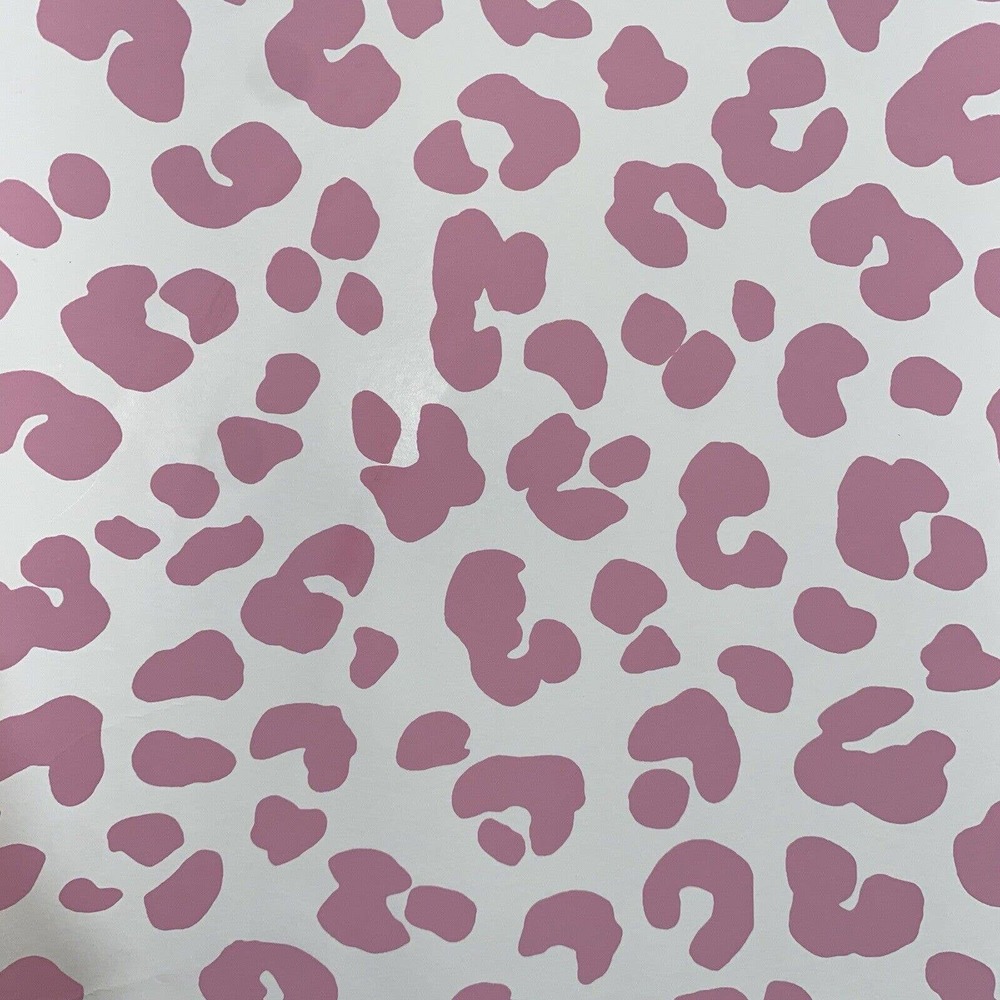 Dana Gibson ocelot white pink leopard print wallpaper double roll 27 in x 30 ft
